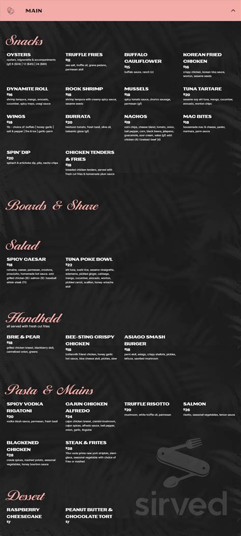 Menu for Delilah's in London, ON | Sirved