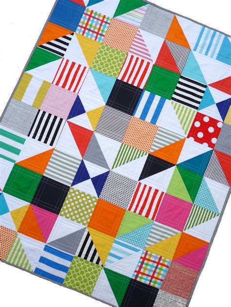 Modern and Colorful Patchwork Quilt -- The Mystery Puzzle Quilt. $249. ...