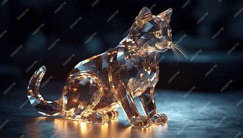 Premium AI Image | Clear glass crystal animals Generative Ai