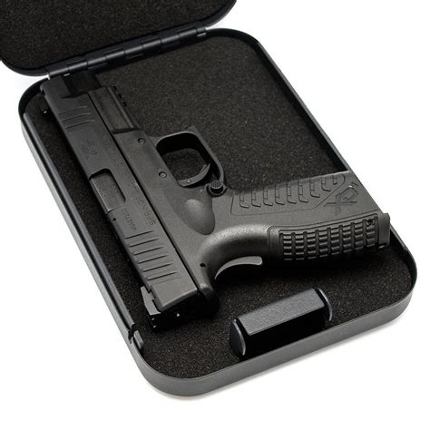 GERO Tactical Hard Gun Case Pistol Locking Steel Metal with Foam Paddi