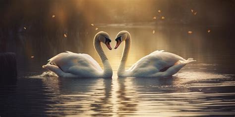 Premium AI Image | swans swimming on the lake