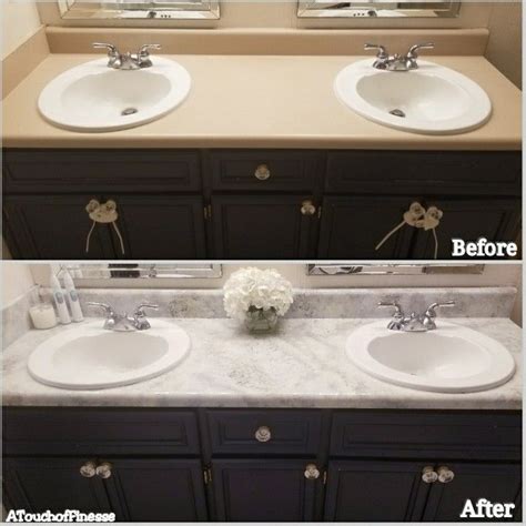 Before and After Faux Granite Countertops. Master Bathroom Full ...