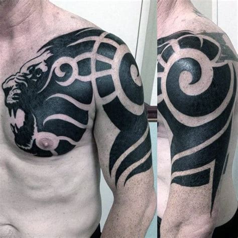 40 Tribal Lion Tattoo Designs For Men - Mighty Feline Ink Ideas