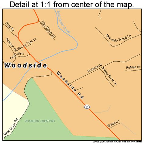 Woodside California Street Map 0686440