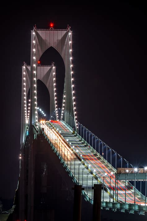 Newport Bridge Night — Mark Dalmeida Photography