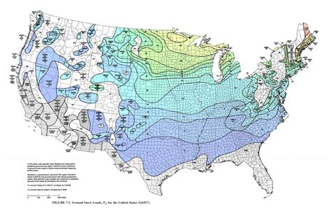 Roof Snow Load Chart & Table Per IBC - United States