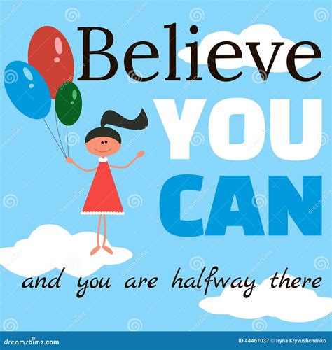 Motivational Quote On The Poster In Cartoon Style. Illustration ...