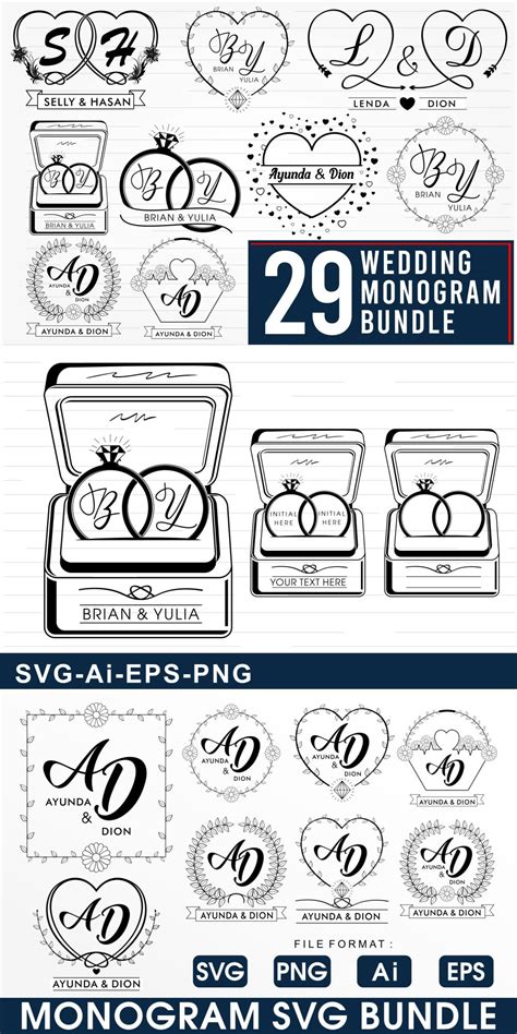 Wedding SVG Bundle, Monogram Svg Bundle , Love Svg