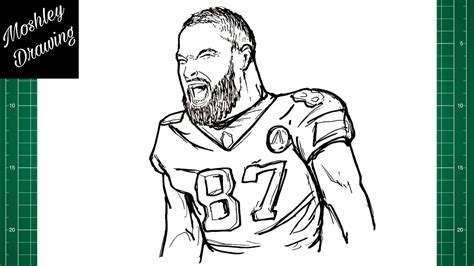 How to Draw Travis Kelce - NFL Player - YouTube