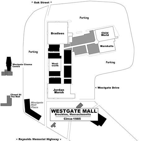 Westgate Mall plan 1985 Brockton, MA | Brockton, Westgate, Local history