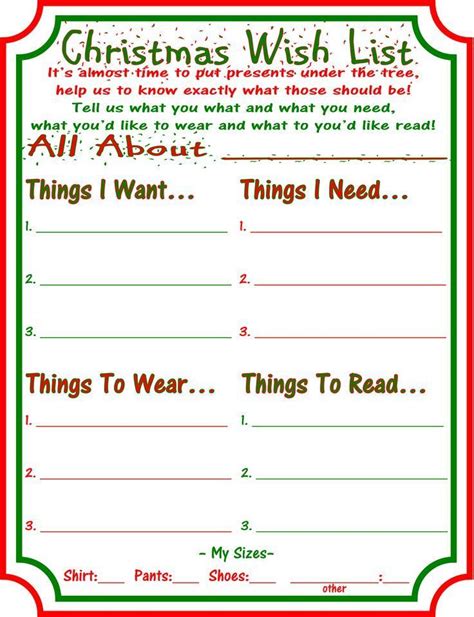 Simple Christmas wish list template. | Christmas wishes, Best christmas wishes, Christmas list ...