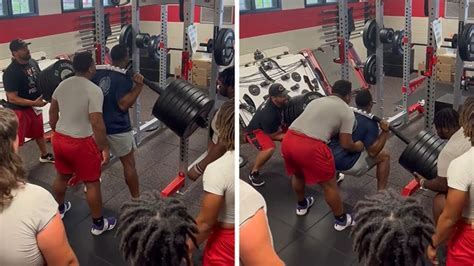 Browns' Nick Chubb Squats 610 Pounds Easily At Georgia High School