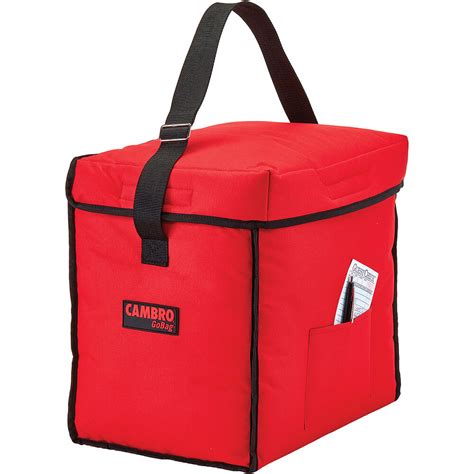 Cambro Red, Nylon 13" X 9" X 13" Food Delivery Bag, Insulated Food ...