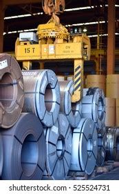 Steel Coil Handling Inside Warehouse Stock Photo (Edit Now) 525524731