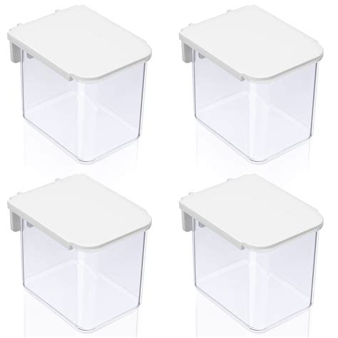 Buy Yulejo 4 Pack Pegboard Containers with Lid White Clear Pegboard ...