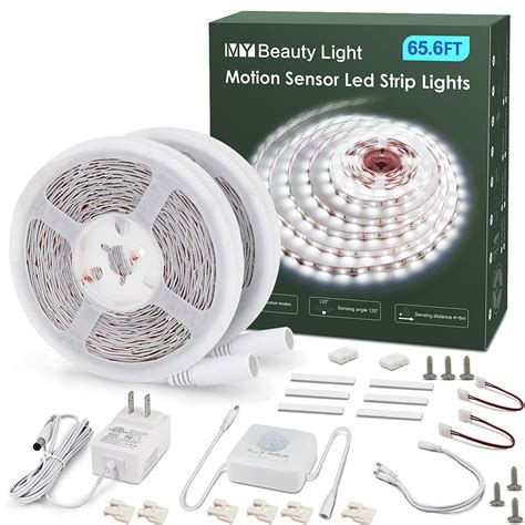 Motion Activated LED Strip Lights,MY BEAUTY LIGHT 65.6ft LED Light Strip with Day or Night 2 ...