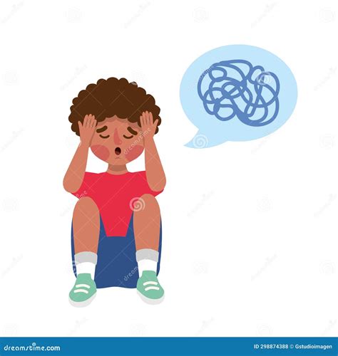 Autism little boy stock illustration. Illustration of disorder - 298874388