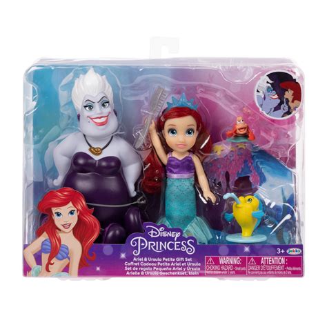 Disney Princess the Little Mermaid Ariel and Ursula 6 inch Fashion Doll Gift Set with Flounder ...