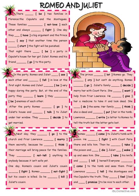 Romeo and Juliet : English ESL worksheets pdf & doc