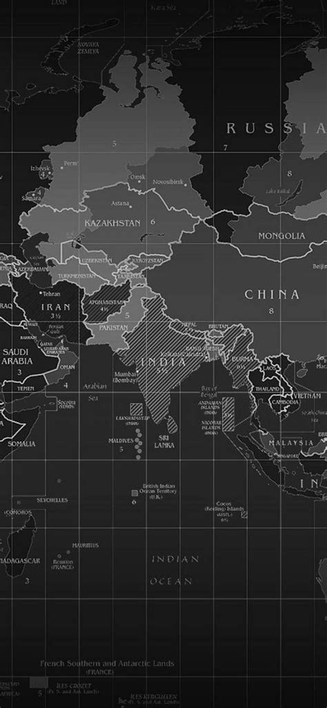 World Map Black & White Wallpaper