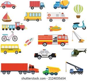 Transport Elements Transport Vehicles Illustration Transport Stock ...