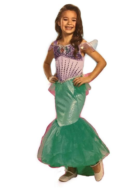 Disney Little Mermaid Ariel Girls Purple Dress-Up Costume Dress Gown M(7-8) - Walmart.com