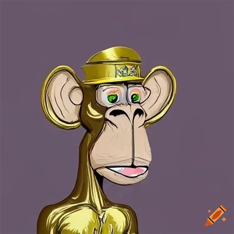 Golden nft monkey (bored ape) on Craiyon