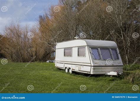 Caravan at camp site stock image. Image of mobile, site - 56857079