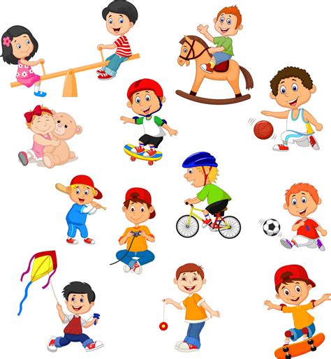 Set of kids with different sport activities 8733313 Vector Art at Vecteezy