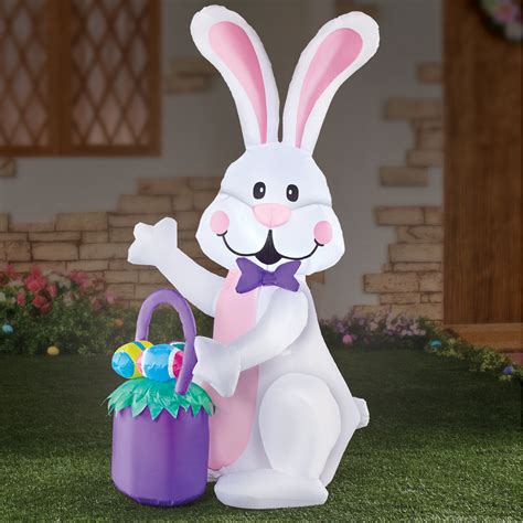 LED Lighted Easter Bunny Inflatable Outdoor Decoration - Easter Holiday, Seasonal Decor - For ...