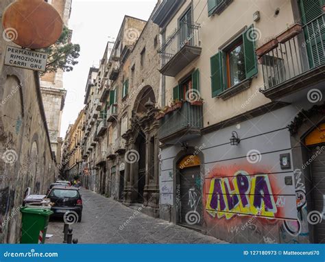 Napoli, Italy. Views of Traditional Streets in the Historic Center of ...