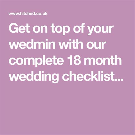 Wedding Checklist: Your Complete Wedding Planning Timeline | Wedding checklist, Wedding planning ...