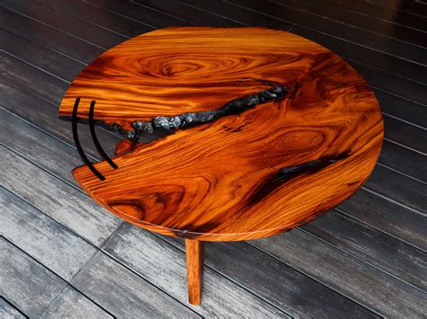 Faisal Malik Design - Round Coffee table in live edge makha wood