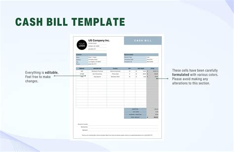 Cash Bill Template in Excel, Google Sheets - Download | Template.net