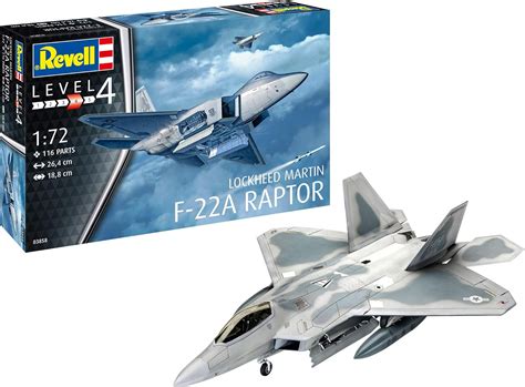 Revell 03858 Lockheed Martin F-22A Raptor Model Kit 1:72 Scale ...