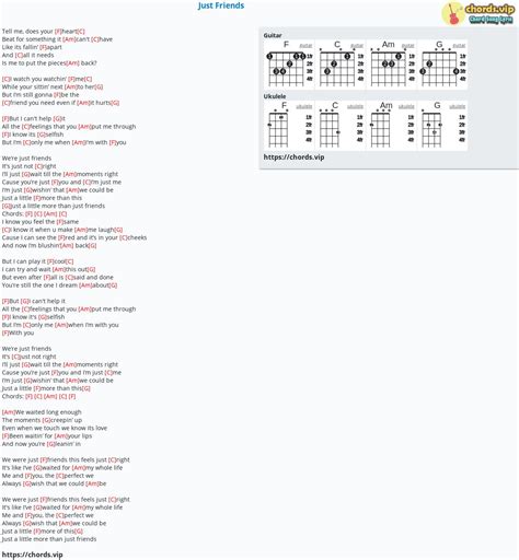 Hợp âm: Just Friends - cảm âm, tab guitar, ukulele - lời bài hát | chords.vip