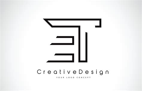 ET E T Letter Logo Design in Black Colors. 5076638 Vector Art at Vecteezy