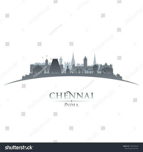 Chennai India City Skyline Silhouette Vector Stock Vector (Royalty Free ...