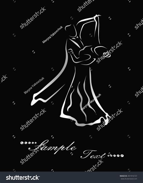 Illustration Silhouettes People Who Dance Waltz Stock Vector (Royalty ...