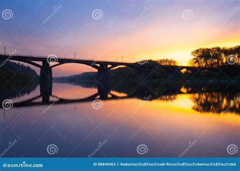 Branik Bridge at Sunrise. Prague, Czech Republic Stock Image - Image of intelligence, landscape ...