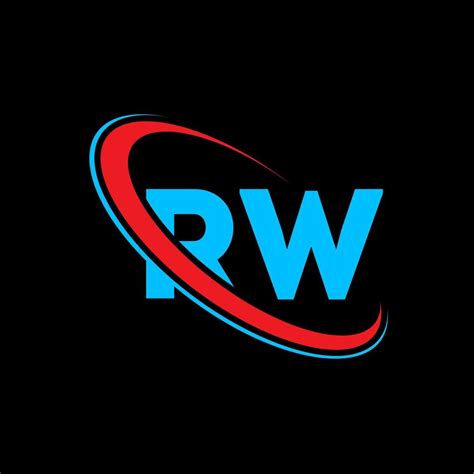 RW logo. RW design. Blue and red RW letter. RW letter logo design ...