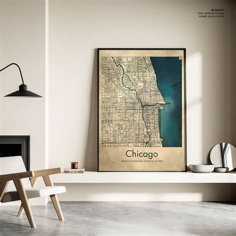 Buy Chicago map Wall Art Online at Best Price – Dessine Art