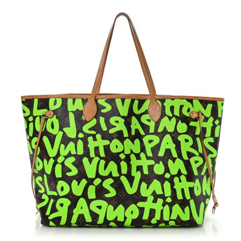 LOUIS VUITTON Monogram Graffiti Neverfull GM Green 1295408 | FASHIONPHILE