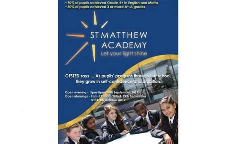 St Matthew Academy - Open Events at SMA this Autumn