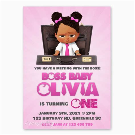 Boss Baby Tina Birthday Invitation For Girls – Easy Inviting | ubicaciondepersonas.cdmx.gob.mx