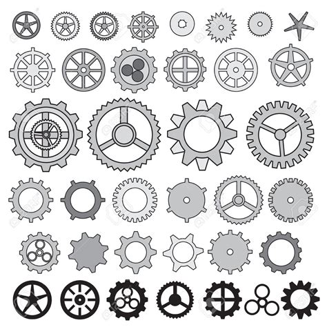 Steampunk gear collection machine gear, wheel cogwheel vector,.. | Steampunk drawing, Steampunk ...