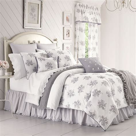 gray and white comforter set