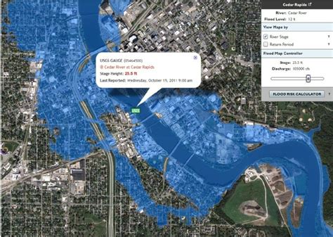 Example of the detailed urban flood mapping interface available on the ...