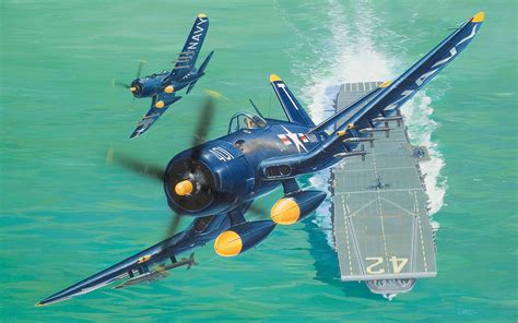 Wallpaper_6374_Aviation_F4U-4 | Wwii fighter planes, Fighter planes, Us navy aircraft