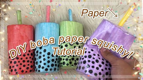 HOW TO MAKE A BOBA PAPER SQUISHY super easy! - tutorial | Squishies diy, Diy paper, Easy paper ...